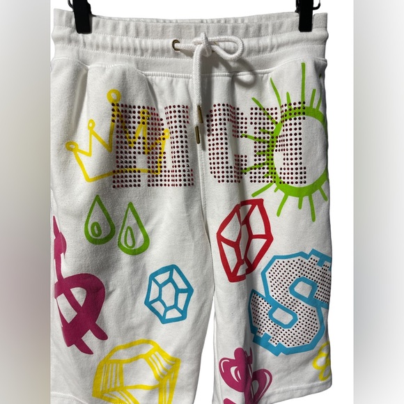 Genuine Streetwear Graffiti Short & Tee Set White and Bright Size Small - Picture 11 of 13